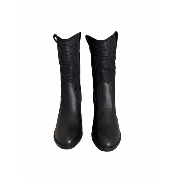 Mia Cindy Embossed Western Cowboy Boot in Black Python Size 8 NEW - Picture 4 of 7